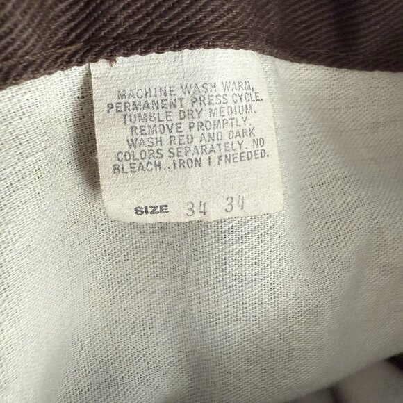 Vtg 70’s Oshkosh B Gosh Work Pants Jeans Bootcut Flare USA Union Made Brown - Picture 7 of 8
